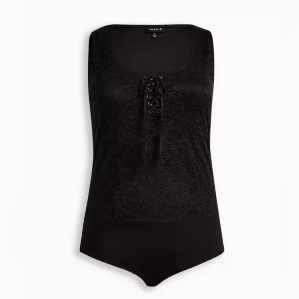 Torrid Black Lace Detail Bodysuit. Size 00